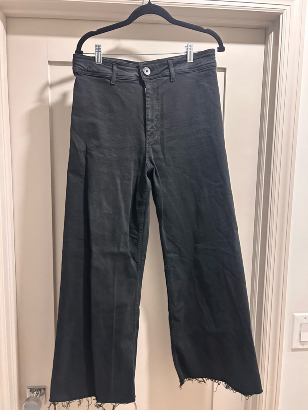 Zara The Marine Straight Black Denim Jeans Womens